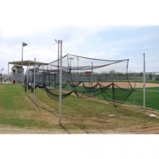 Outdoor Batting Cage Net, 12' W x 12' H x 55' L, Multi-Sport, 3-4" Black Mesh