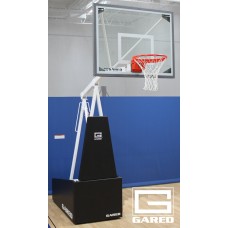 Hoopmaster® R54 Recreational Portable Basketball System with 5' Boom and 42" x 54" Glass Board