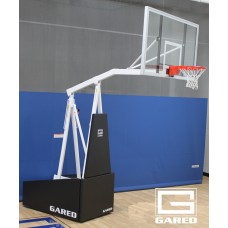 Hoopmaster® C72 Club Portable Basketball System with 5' Boom  and 42" x 72" Glass Board