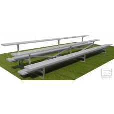 3-Row Fixed Spectator™ Bleacher, 21 ft, Double Foot Planks